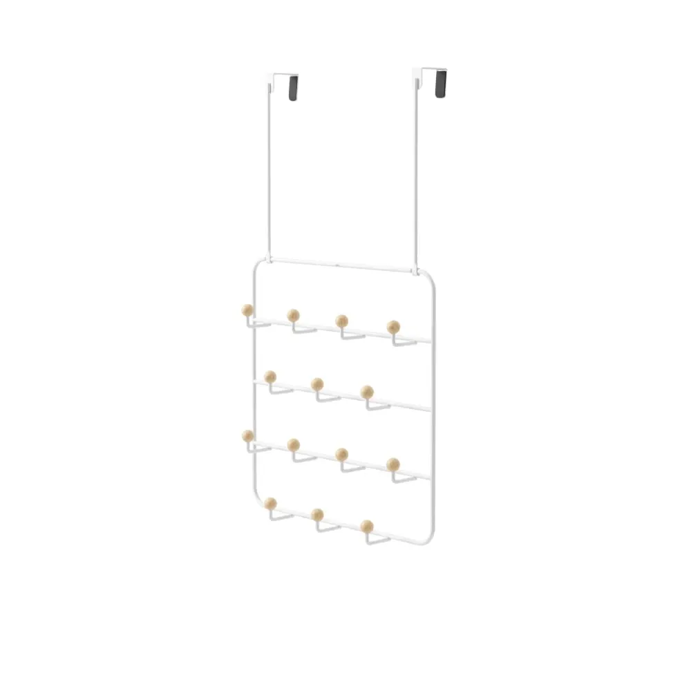 Organiseur fixation murale ou dessus de porte en métal blanc