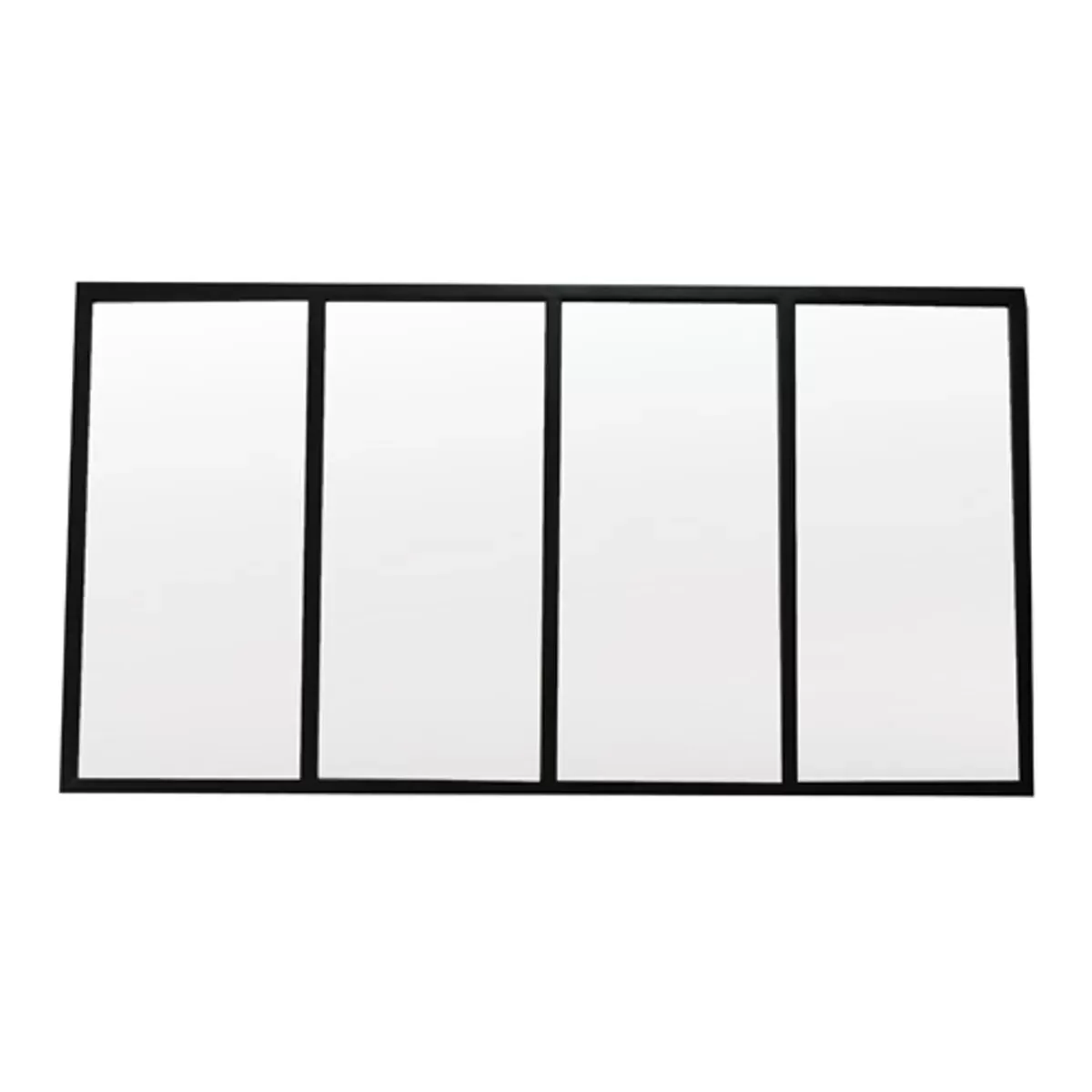 Miroir atelier verrière en métal noir 75x140