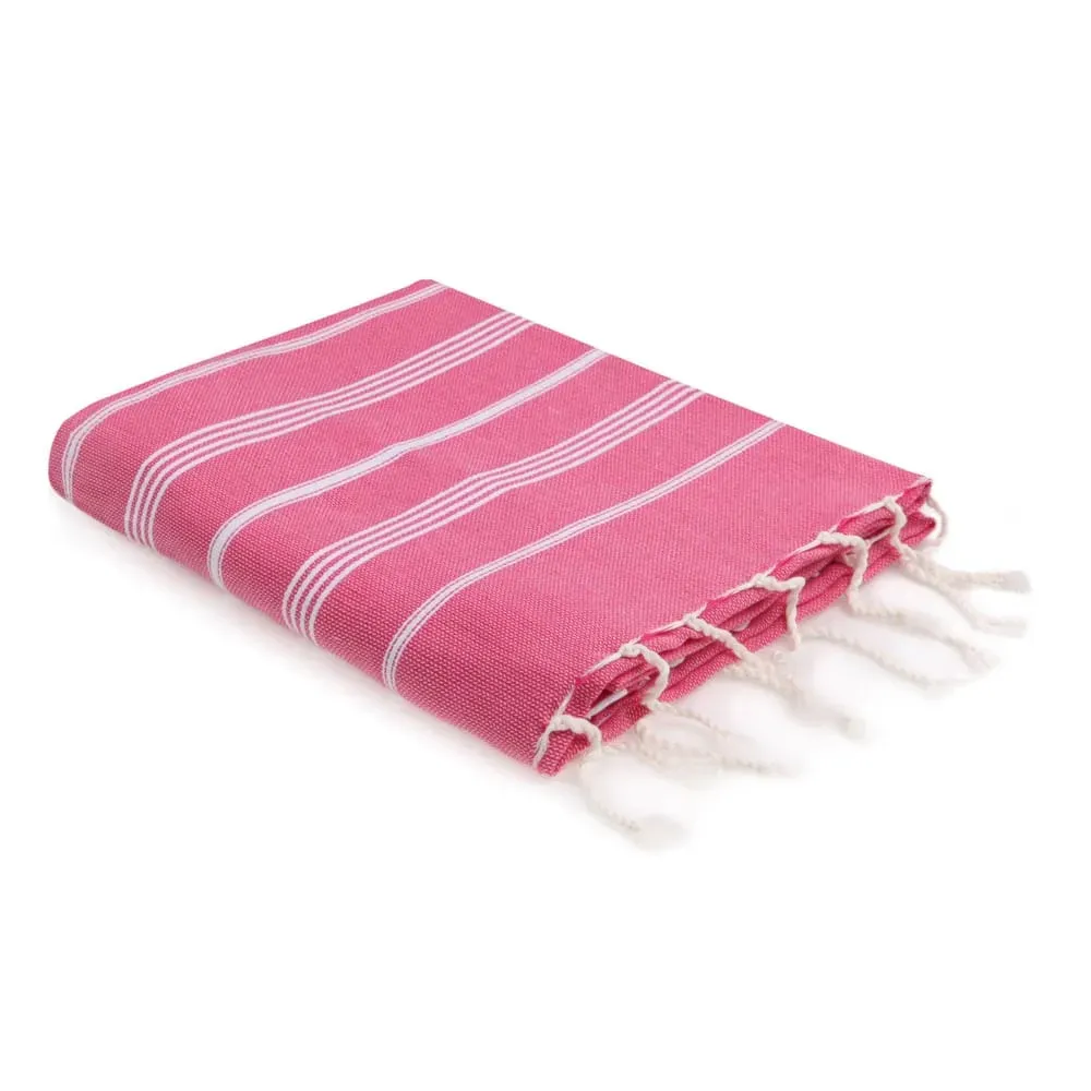 Fouta coton rose fuchsia 100x200