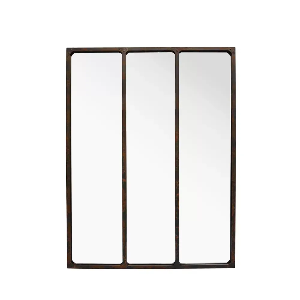 Miroir verrière style industriel 90x120 - Métal oxydé