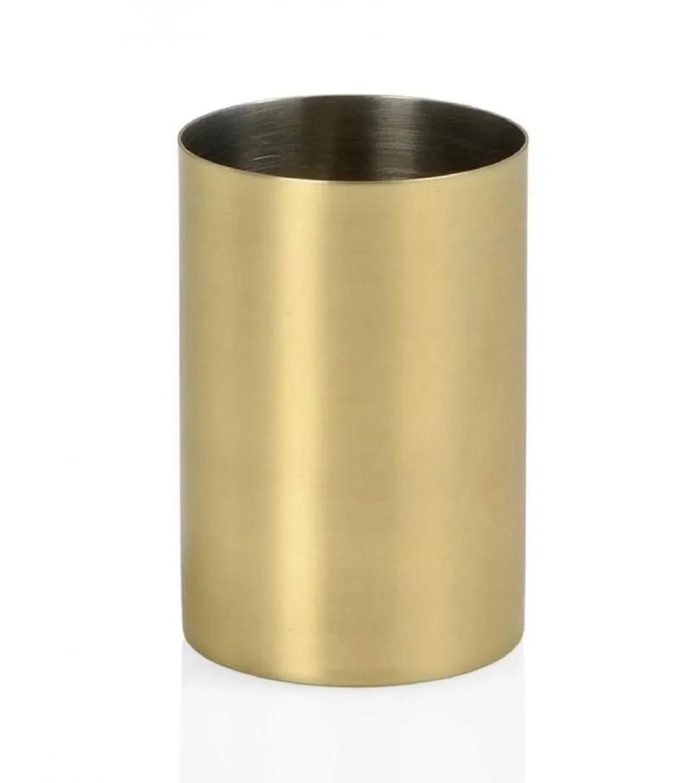 Porte brosse à dents rond en acier inoxydable doré