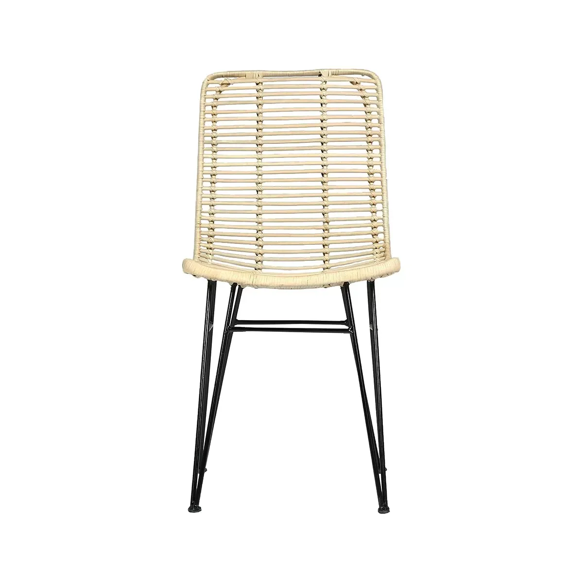 Chaise en rotin et métal
