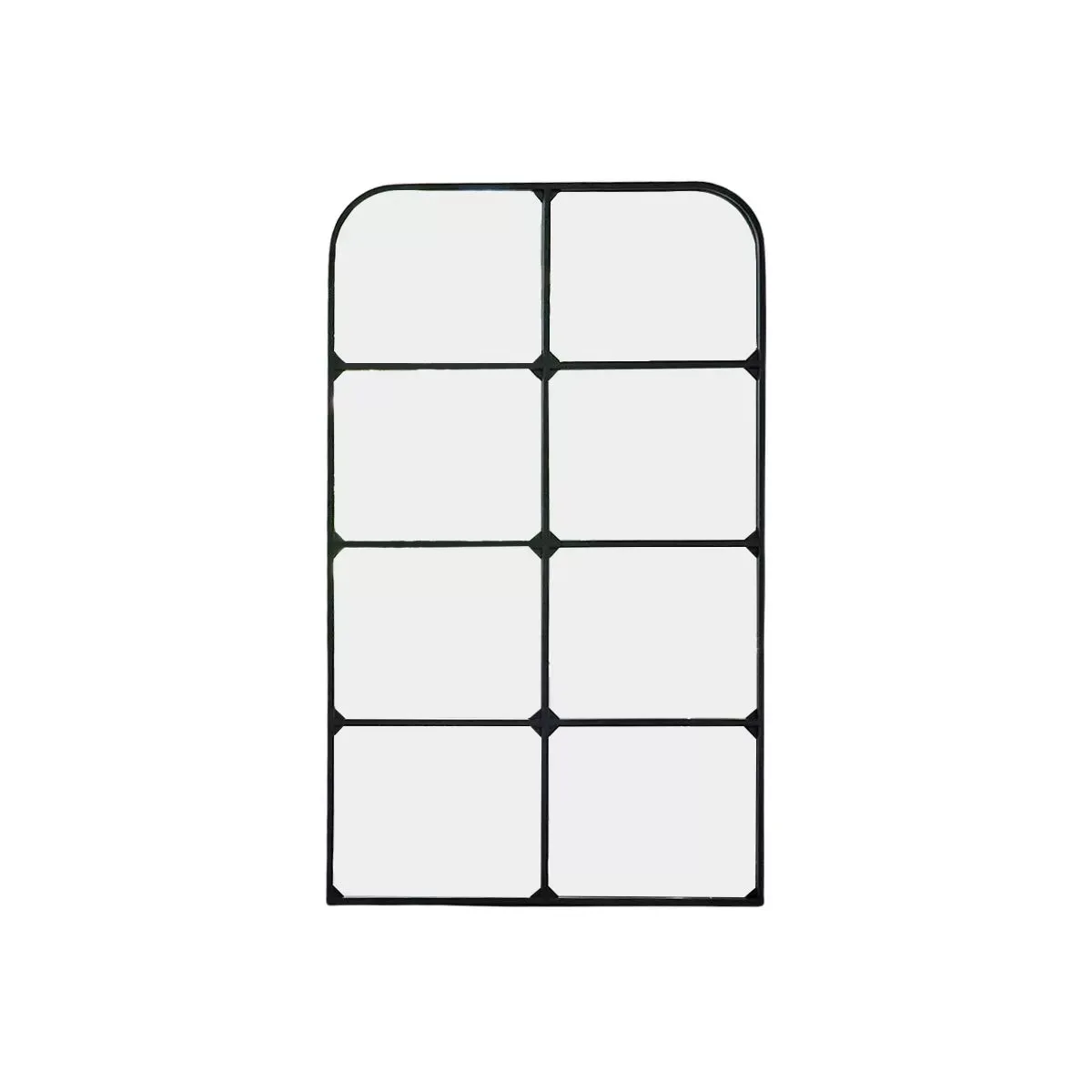 Miroir fenêtre portrait en métal noir 80x130