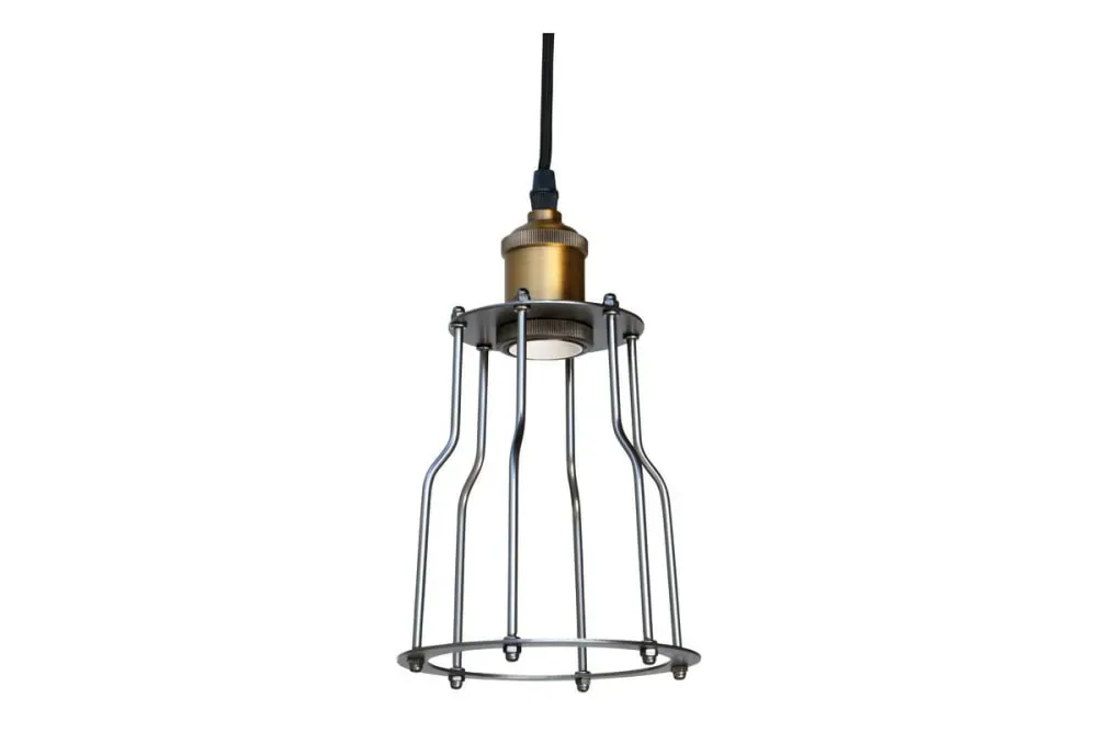 Lampe suspendue en métal doré