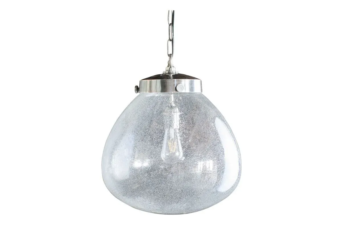 Suspension en métal et verre soufflé transparent