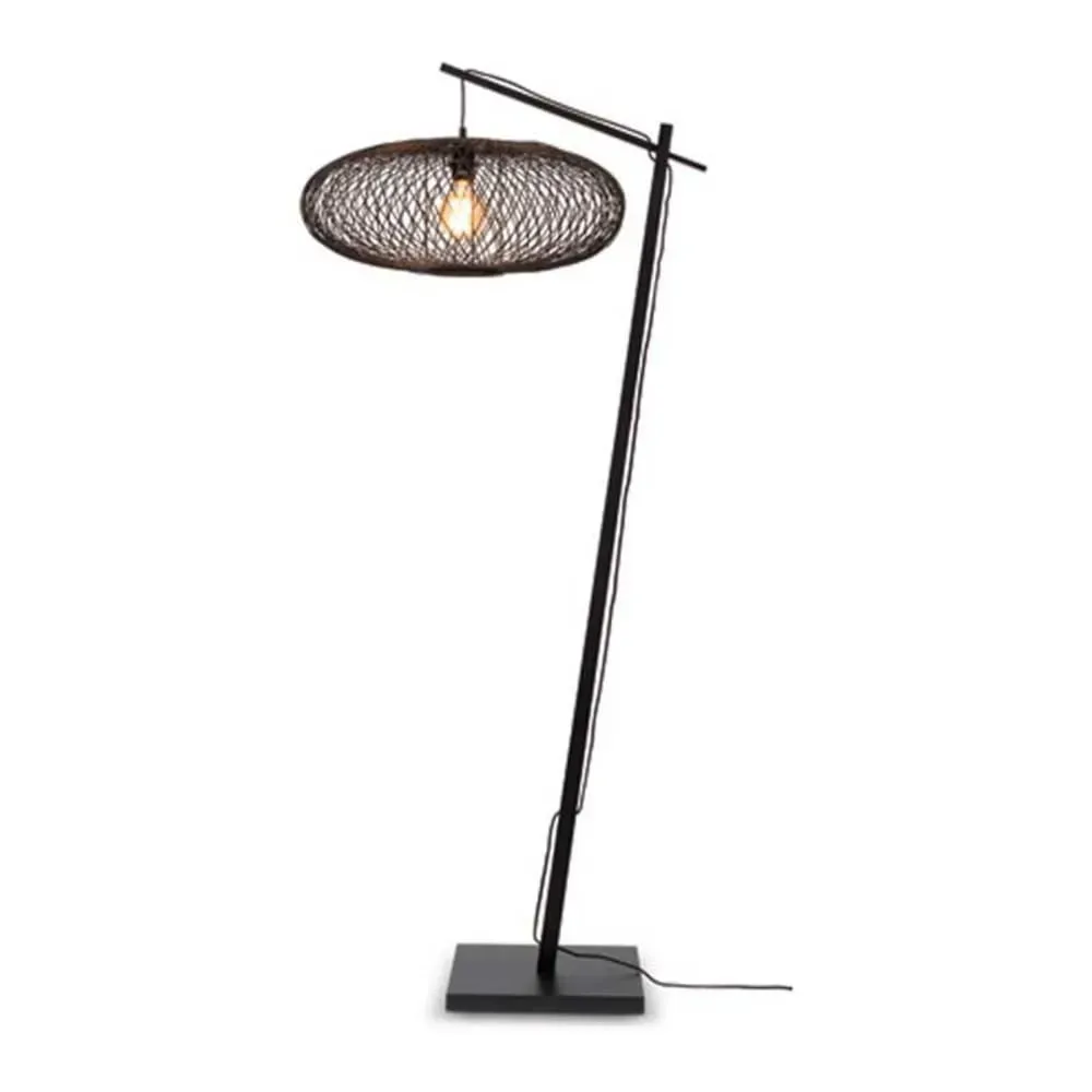 Lampadaire bambou noir H176cm