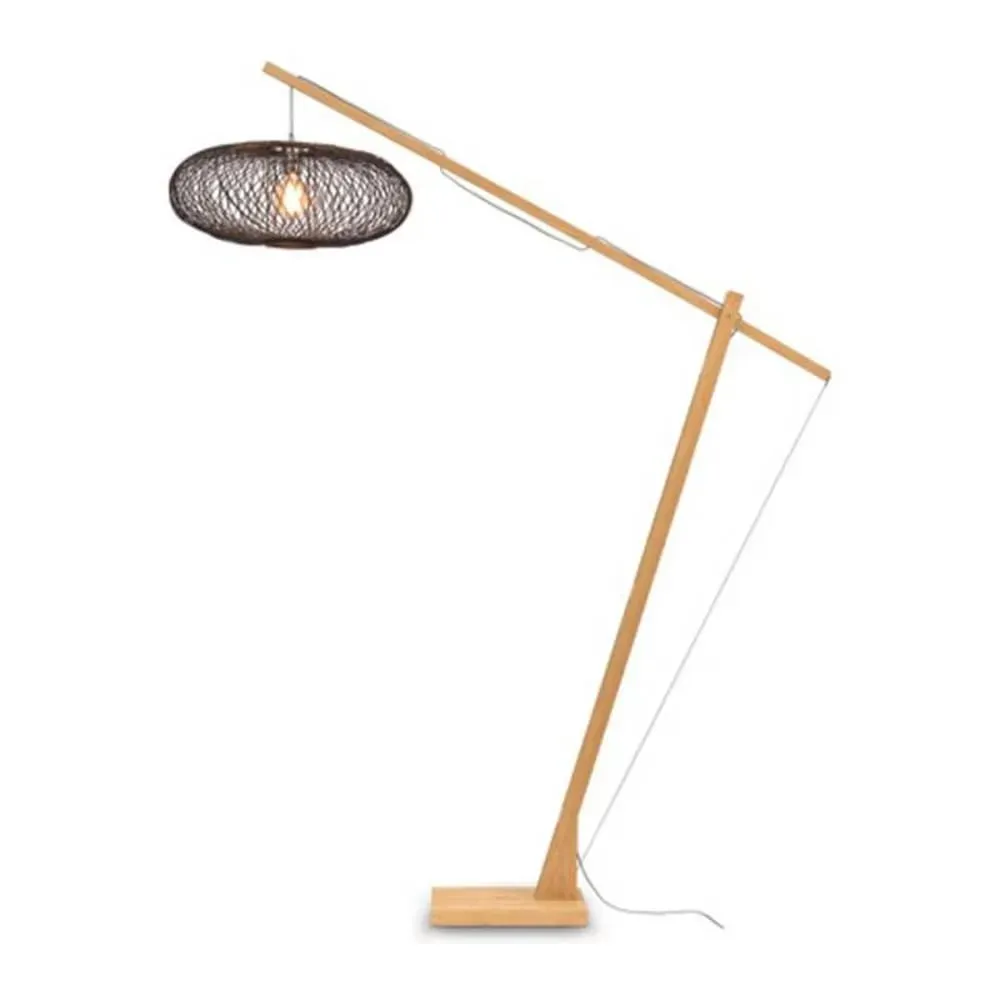 Lampadaire en bambou noir H207cm