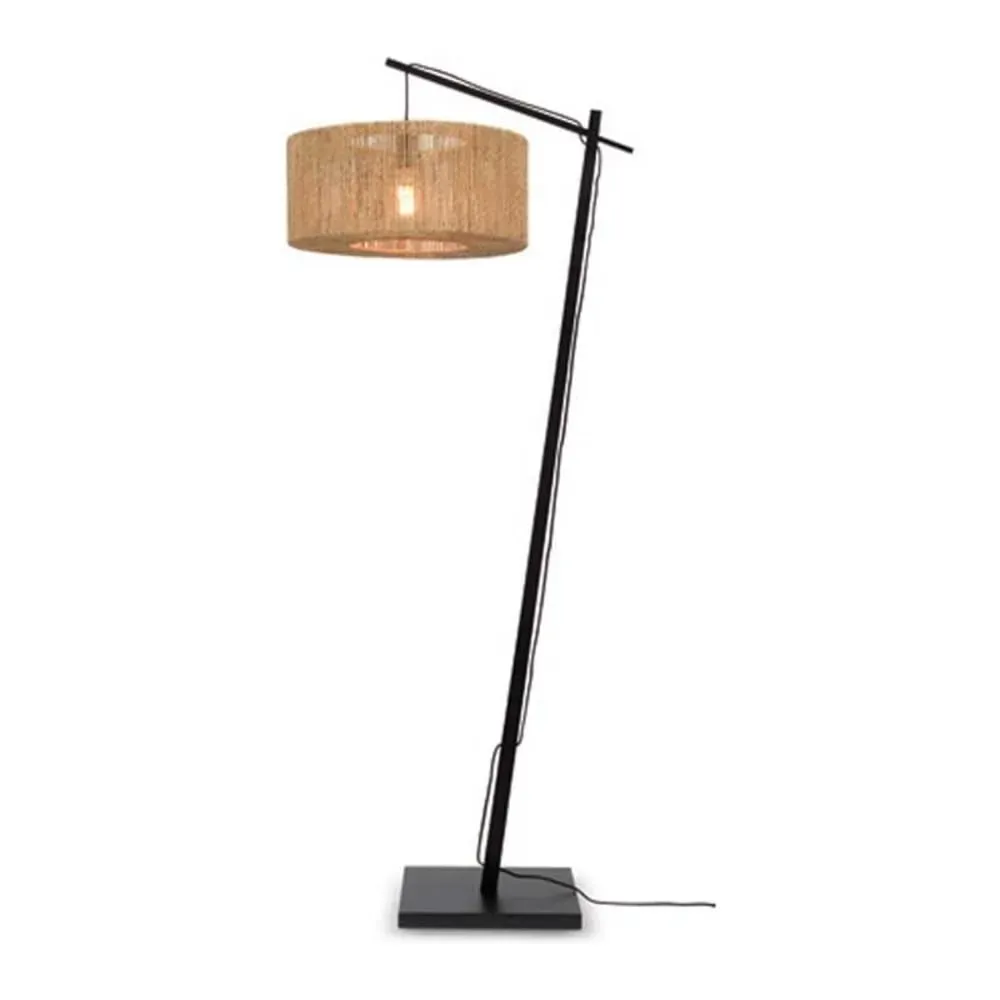 Lampadaire bambou/jute noir H207cm