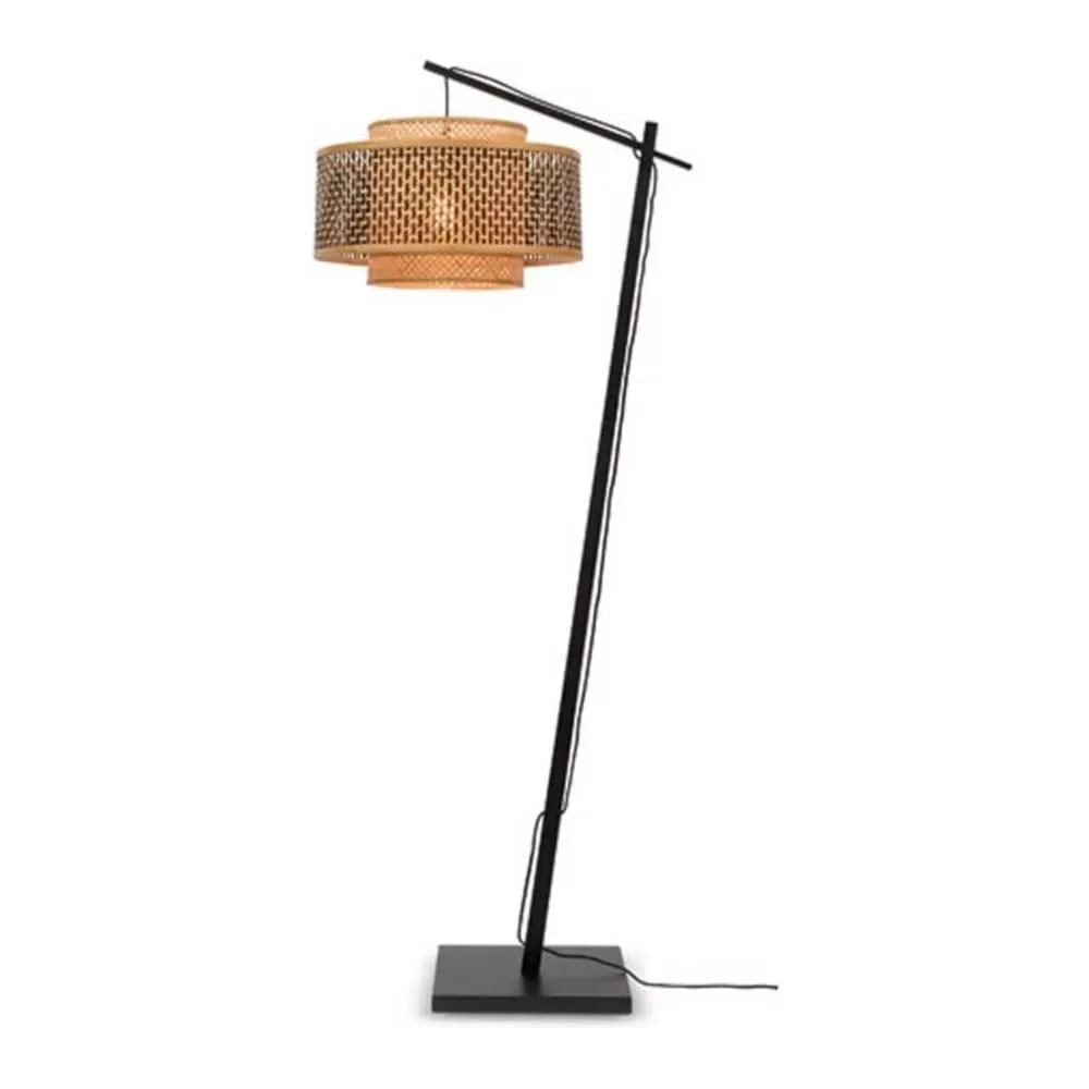 Lampadaire bambou noir H176cm