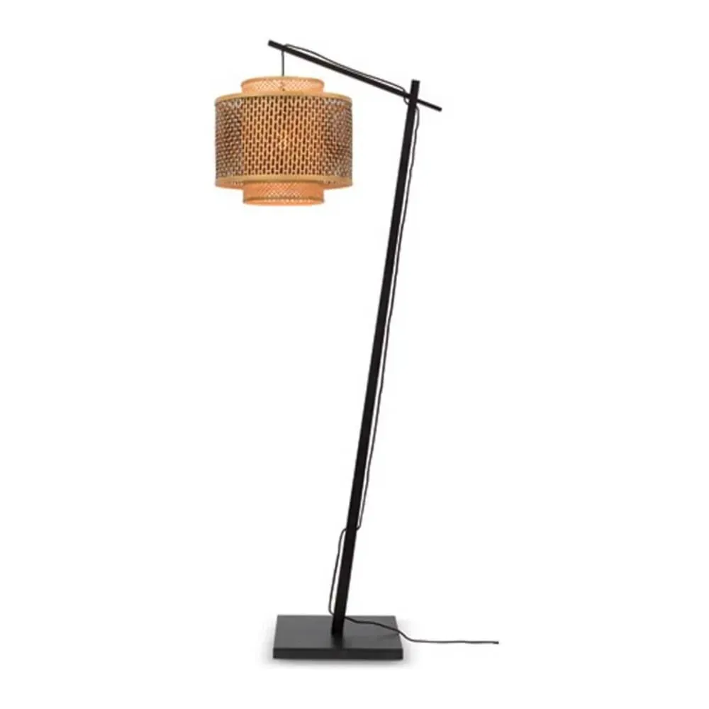 Lampadaire bambou noir H176cm