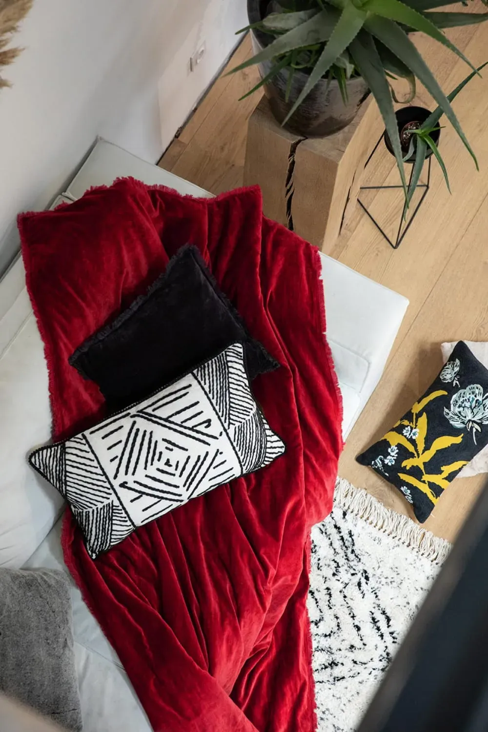 Plaid en Coton rouge 135x200 cm