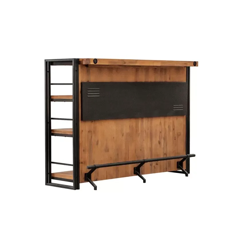 Bar industriel comptoir 140 cm en bois d'acacia et métal