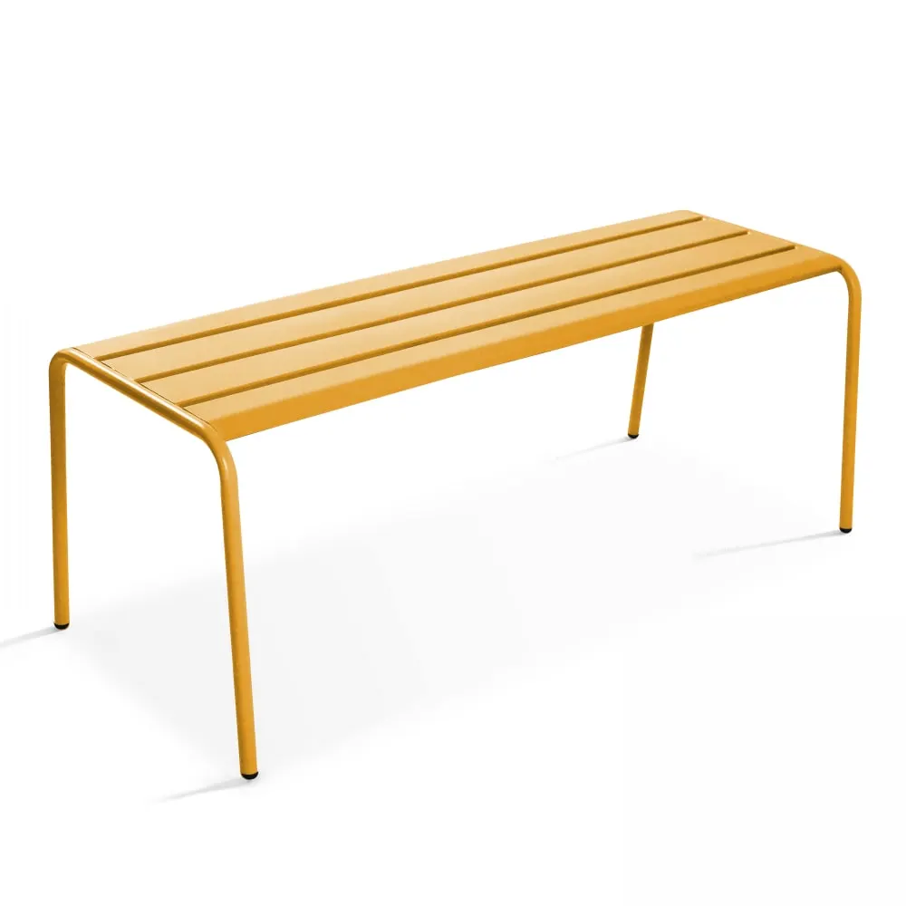 Banquette en métal jaune 3 places