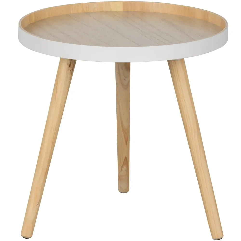 Table d'appoint Rond MDF en Bois de Frêne