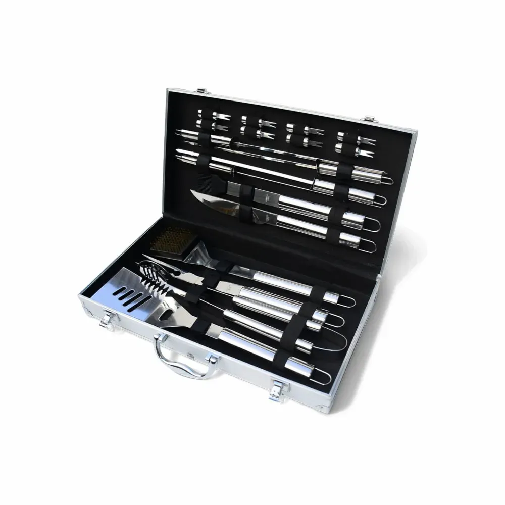 Mallette d'ustensiles pour barbecue et plancha - 18 pièces