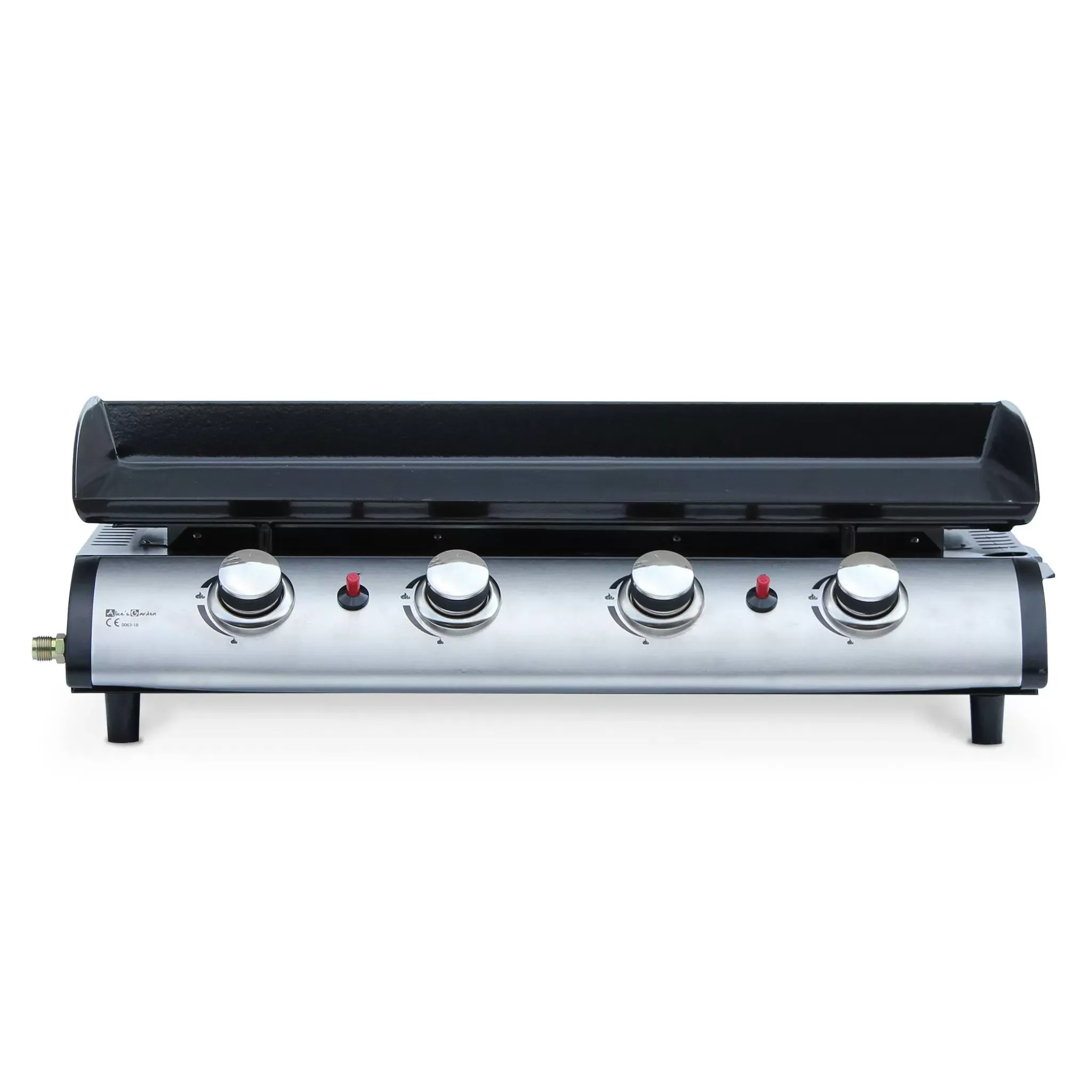 Plancha au gaz 4 feux, porthos 4 brûleurs, 10 kw barbecue  grande