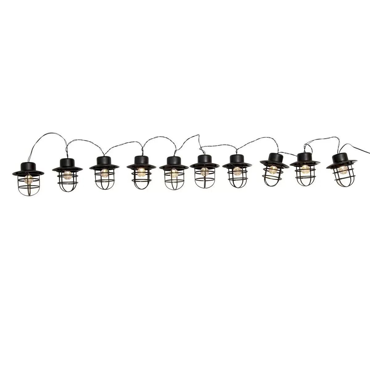 Guirlande style industriel 10 ampoules Acier Noir 4M