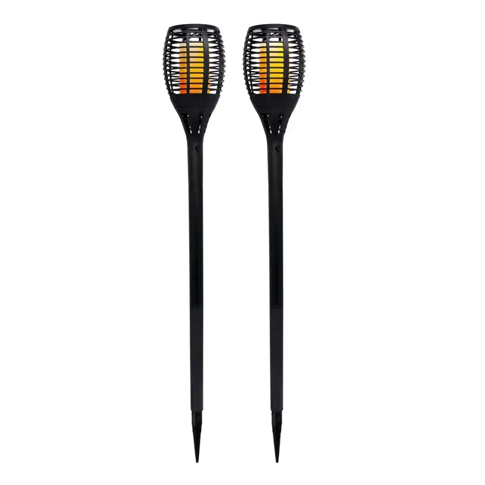 2 mini torches effet flamme Plastique Noir H70CM