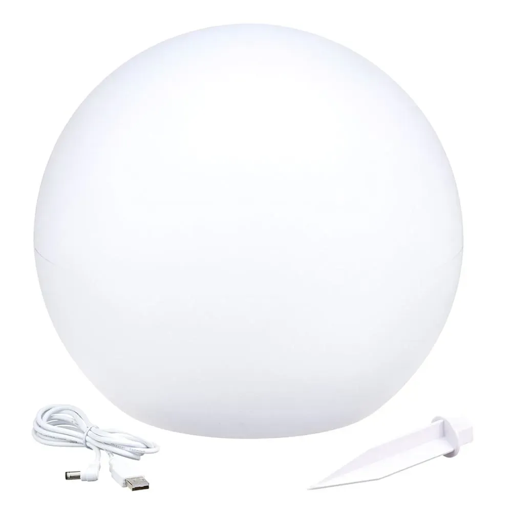 Boule lumineuse solaire Polyéthylène Blanc D30CM