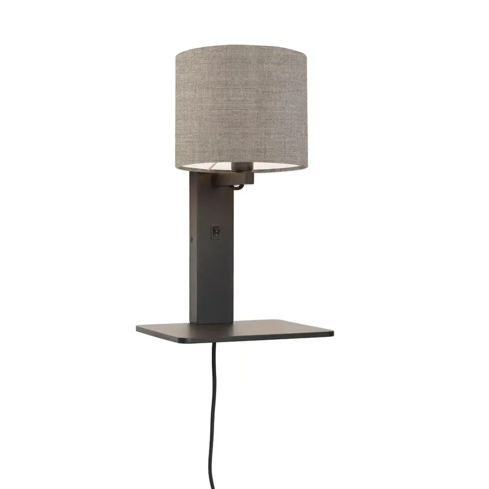 Applique bambou noir/lin avec tablette H36cm