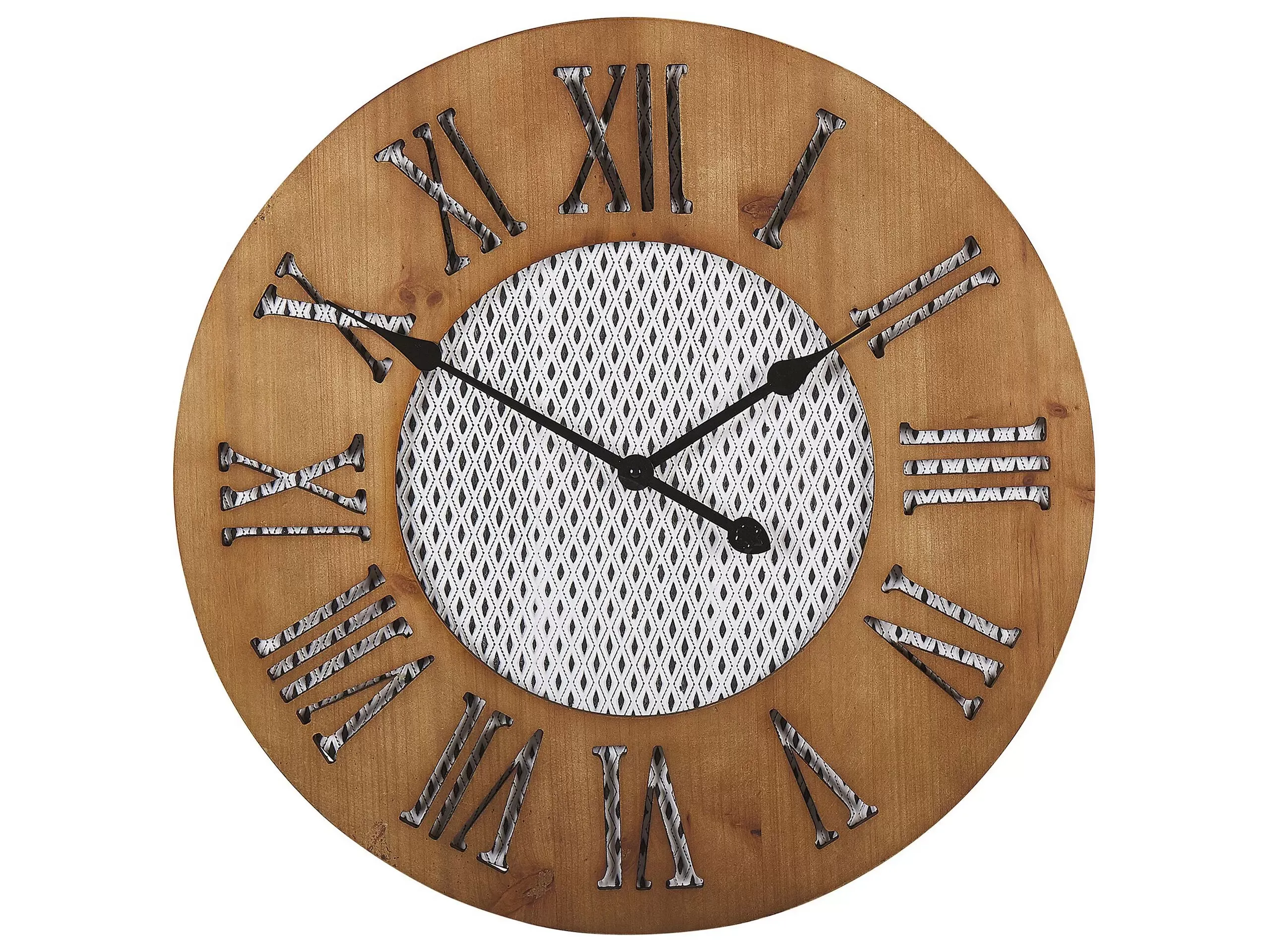 Horloge murale 60 cm bois de sapin marron