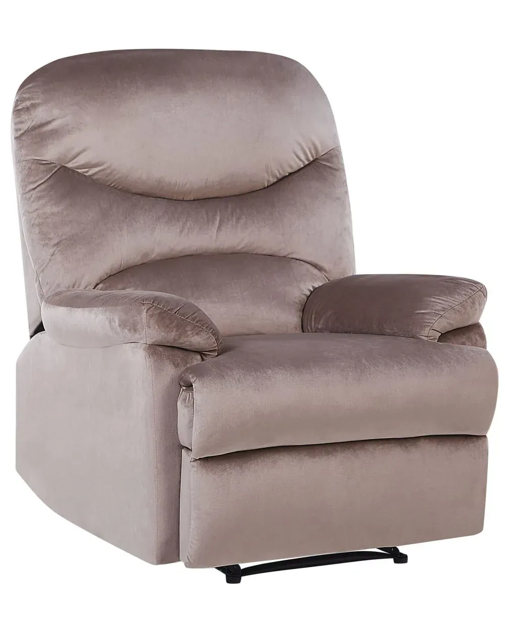 Fauteuil inclinable velours taupe beige