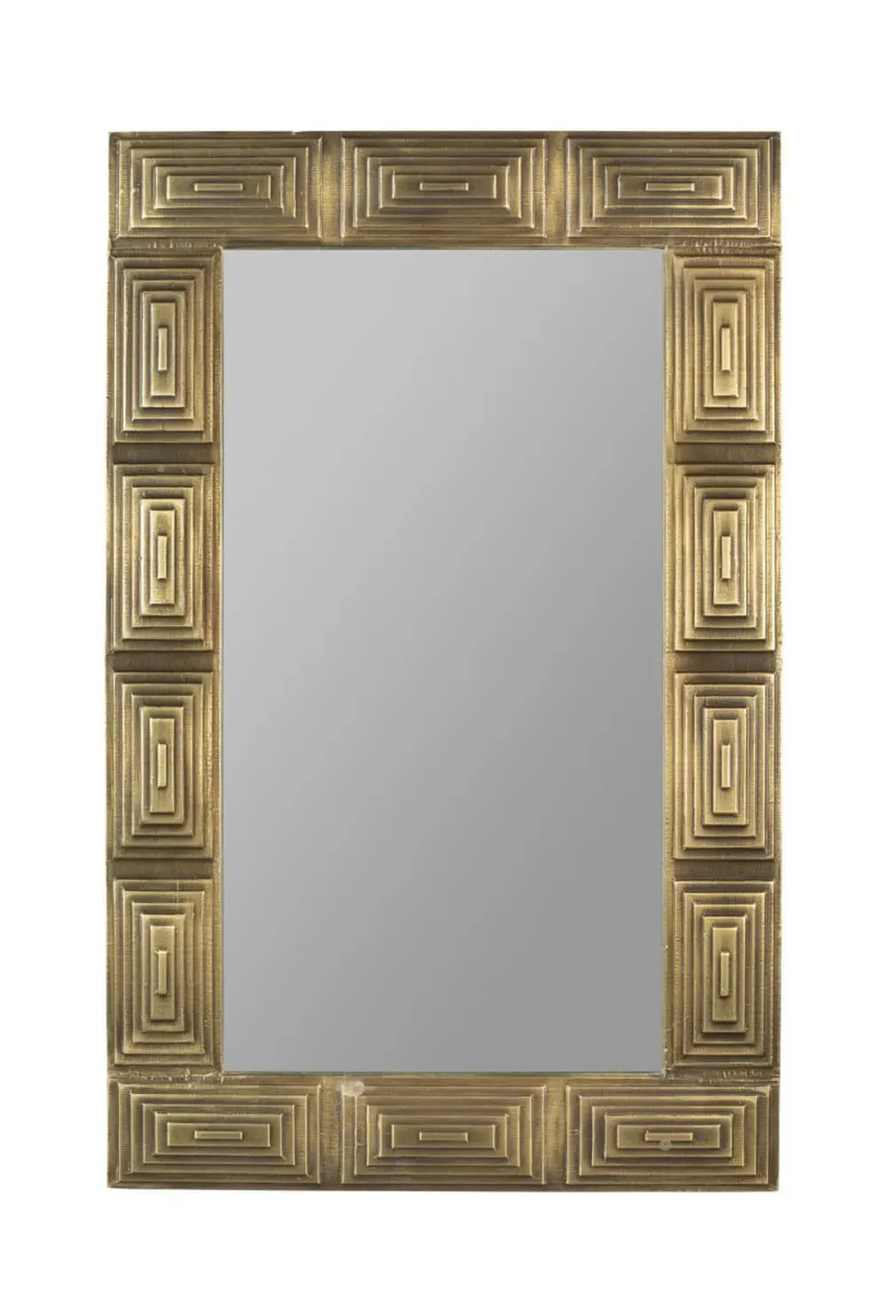 Miroir en bois avec finition laiton antique