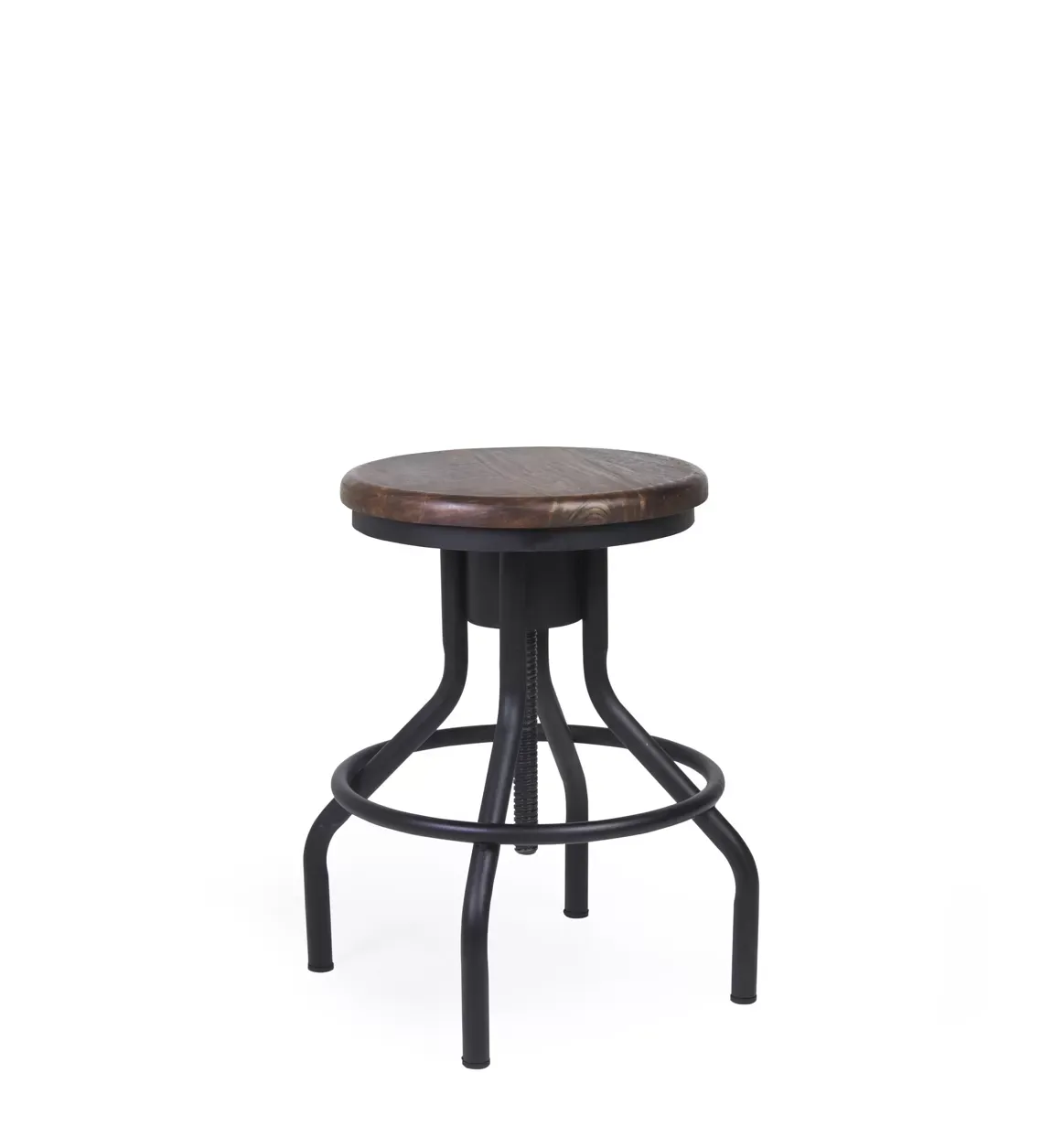 Tabouret réglable en fer noir