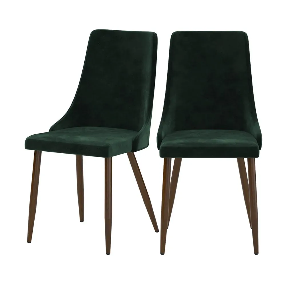 Lot de 2 chaises en velours vert
