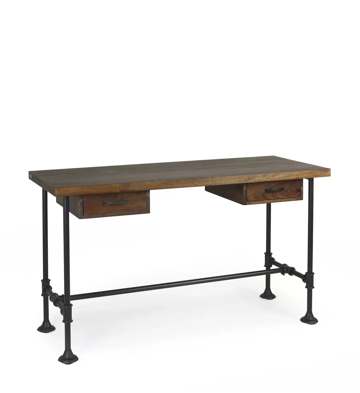 Bureau en bois marron et fer noir L 135 cm