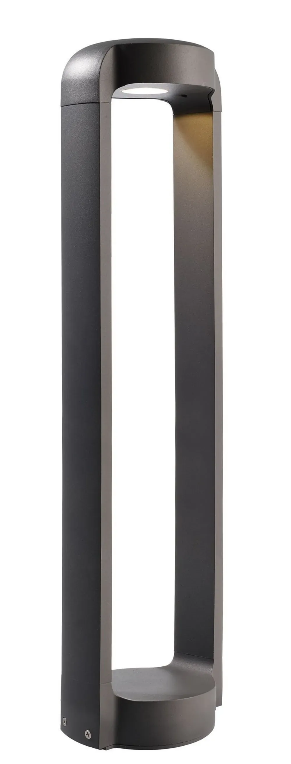 Borne d'éclairage de jardin en aluminium gris H80cm