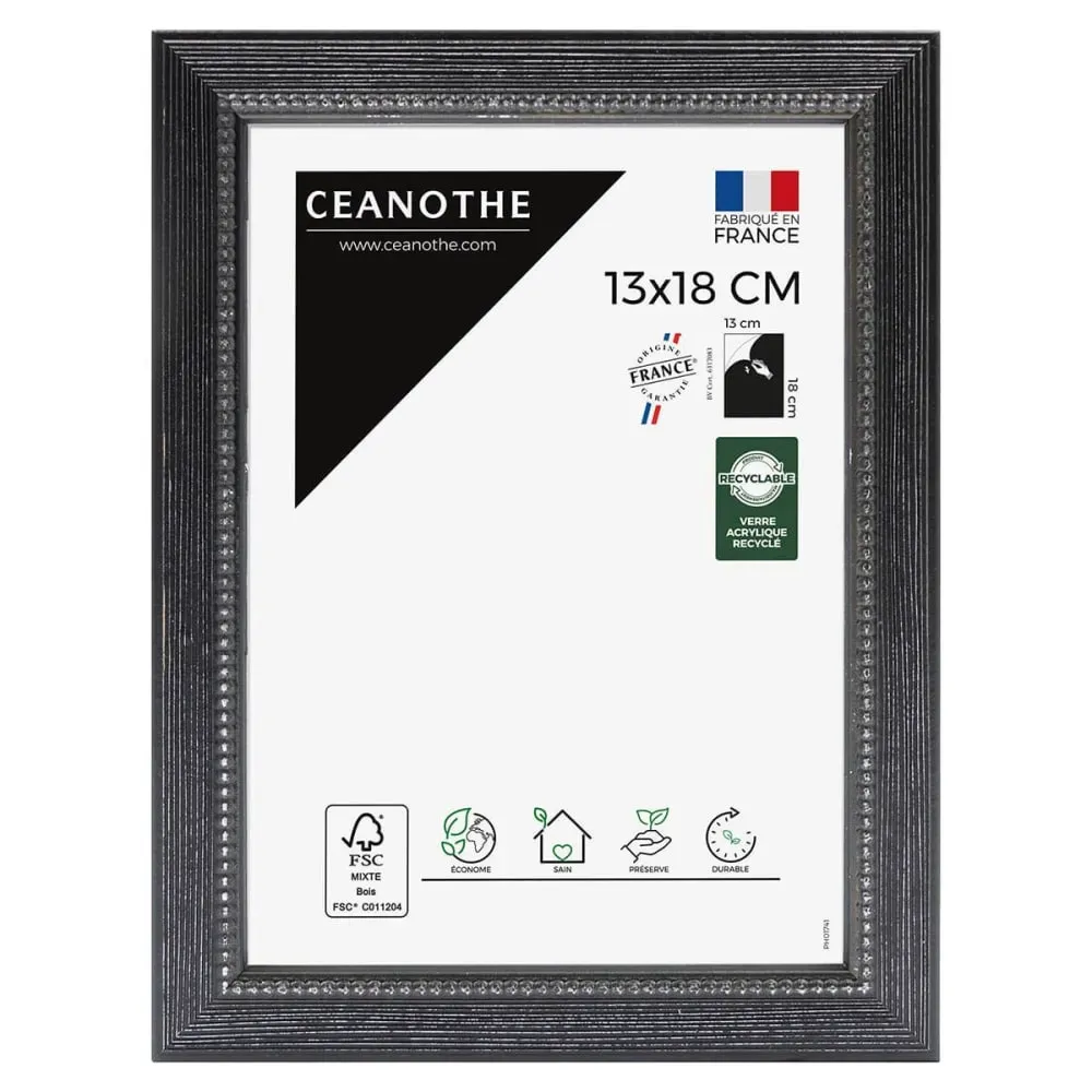 Cadre photo Perle noir 13x18 cm