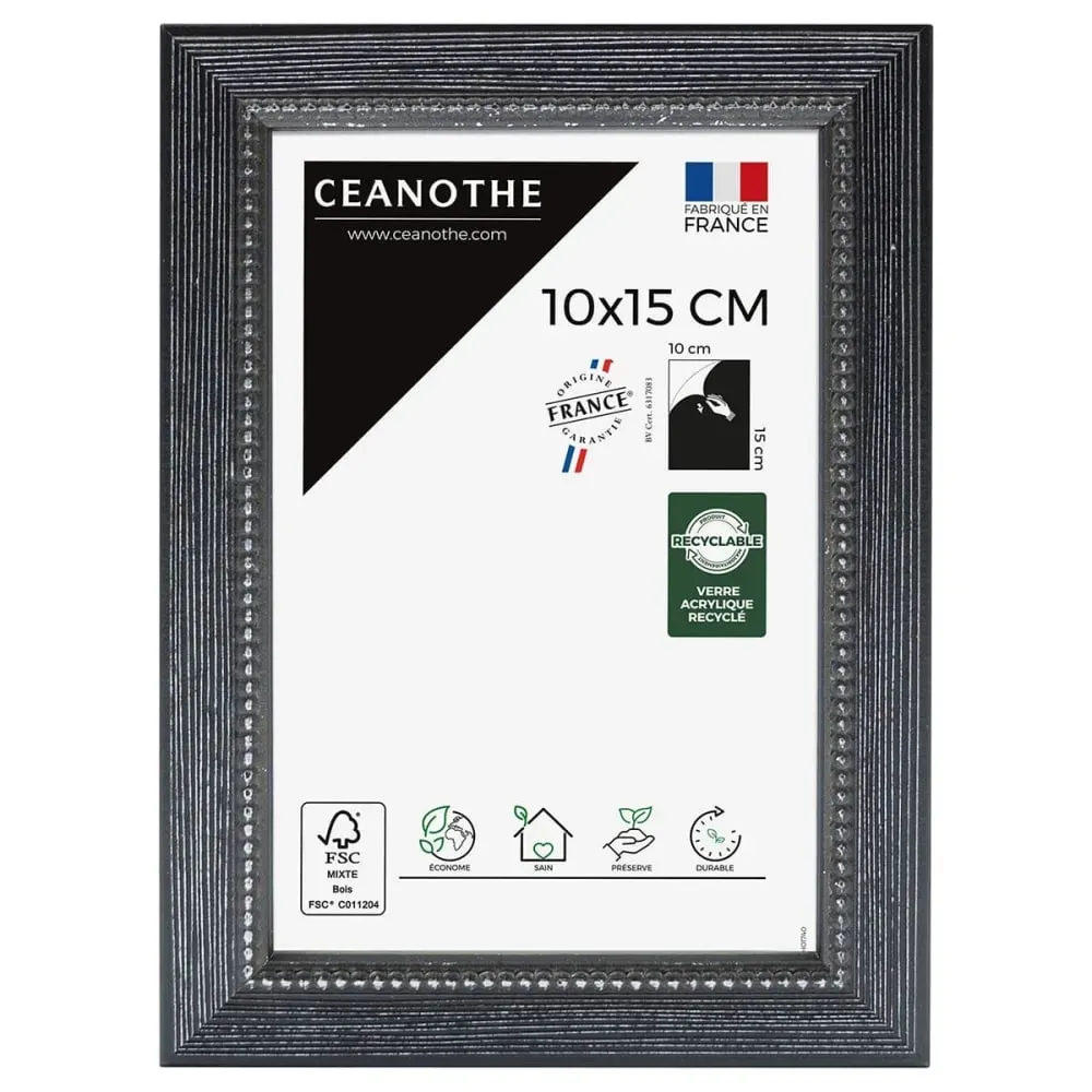 Cadre photo Perle noir 10x15 cm