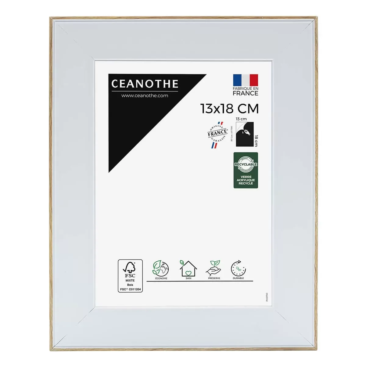 Cadre photo brut 13x18 cm résine recyclée
