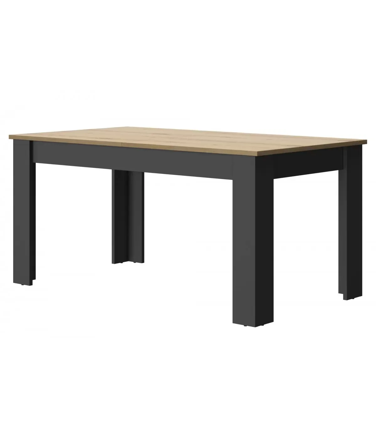 Table à manger rectangulaire extensible 8 pers. - Effet Bois foncé