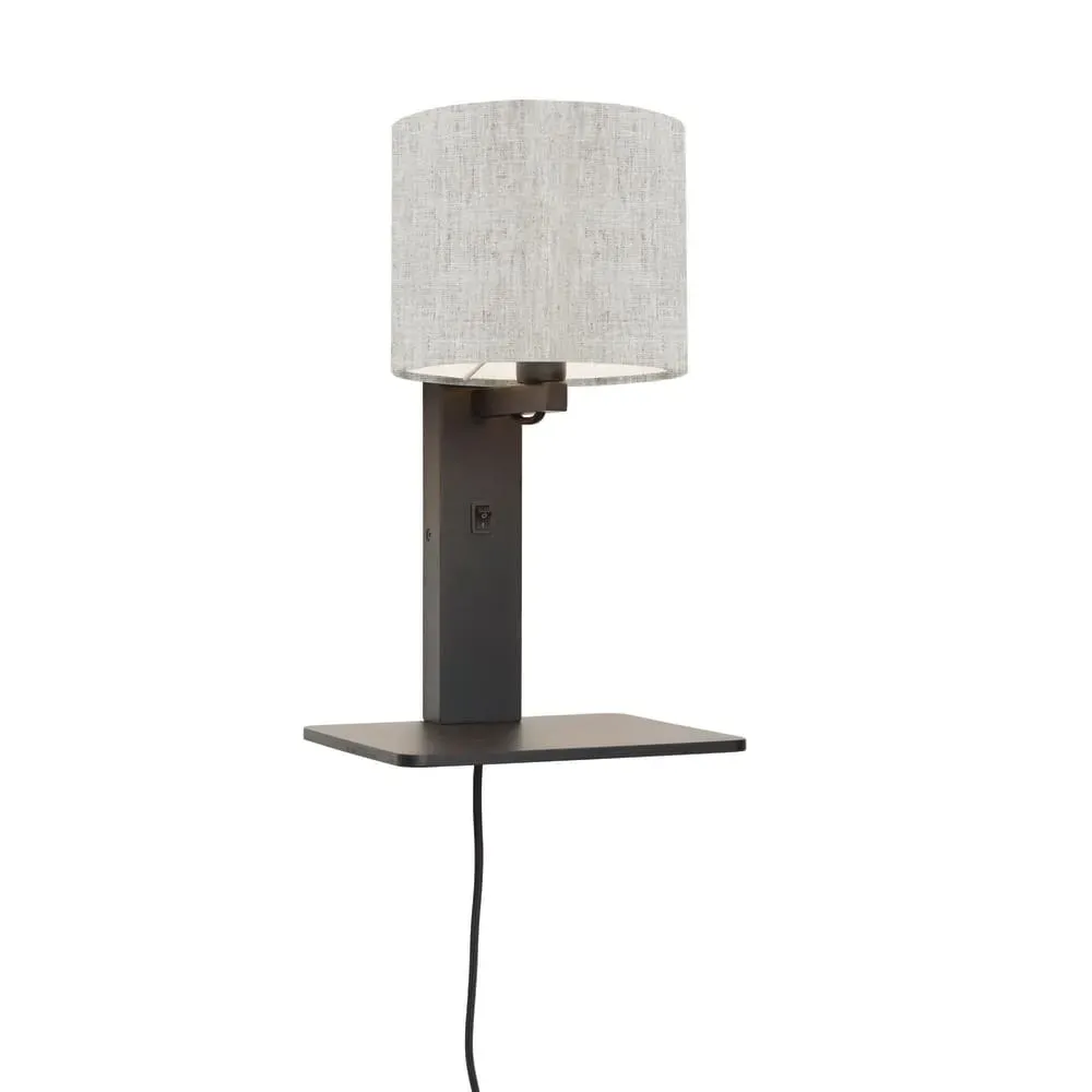 Applique bambou noir/lin avec tablette H36cm