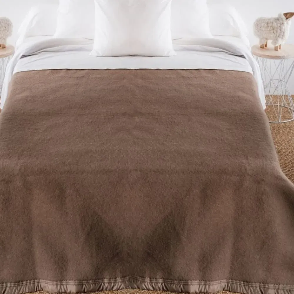 Couverture coton chamois 180x220 cm