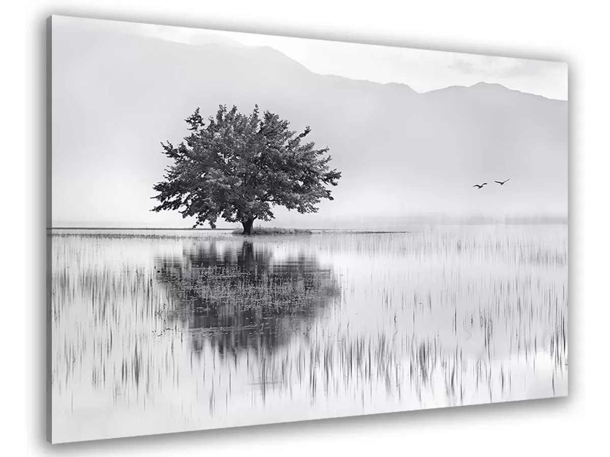 Tableau nature reflets d'eau toile imprimée 120x80 cm