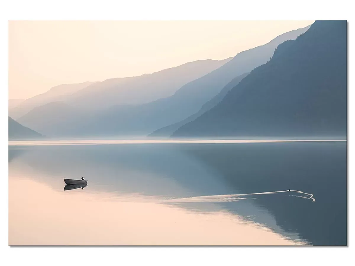 Tableau crépuscule impression sur aluminium 120x80 cm