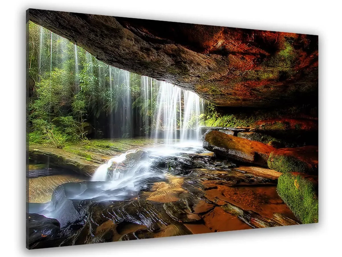 Tableau nature chute d'eau imprimé sur toile 45x30 cm