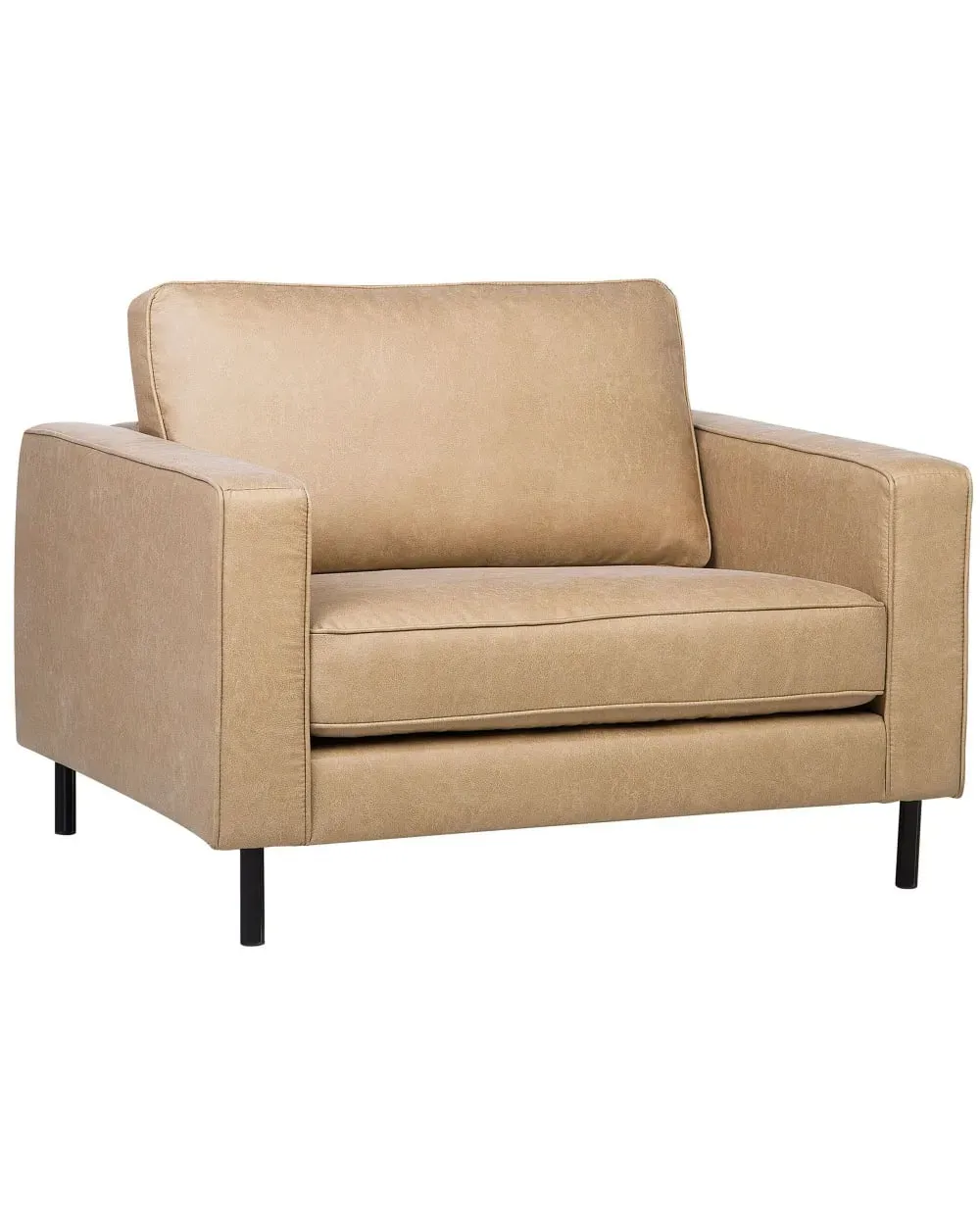 Fauteuil cuir pu beige