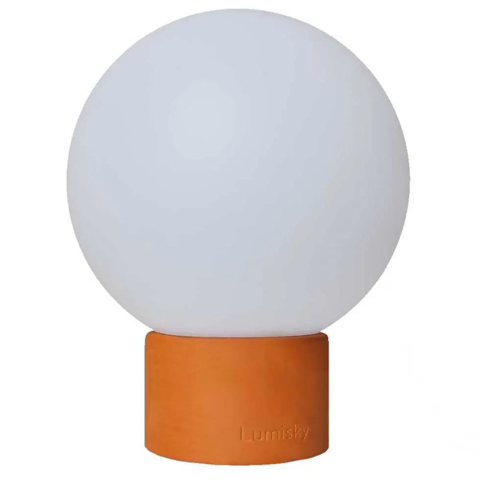 Lampe de table touch effet beton orange LED Terre cuite Orange h25cm