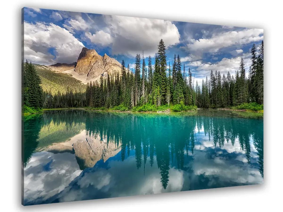 Tableau lac bleu éméraude toile imprimée 120x80 cm