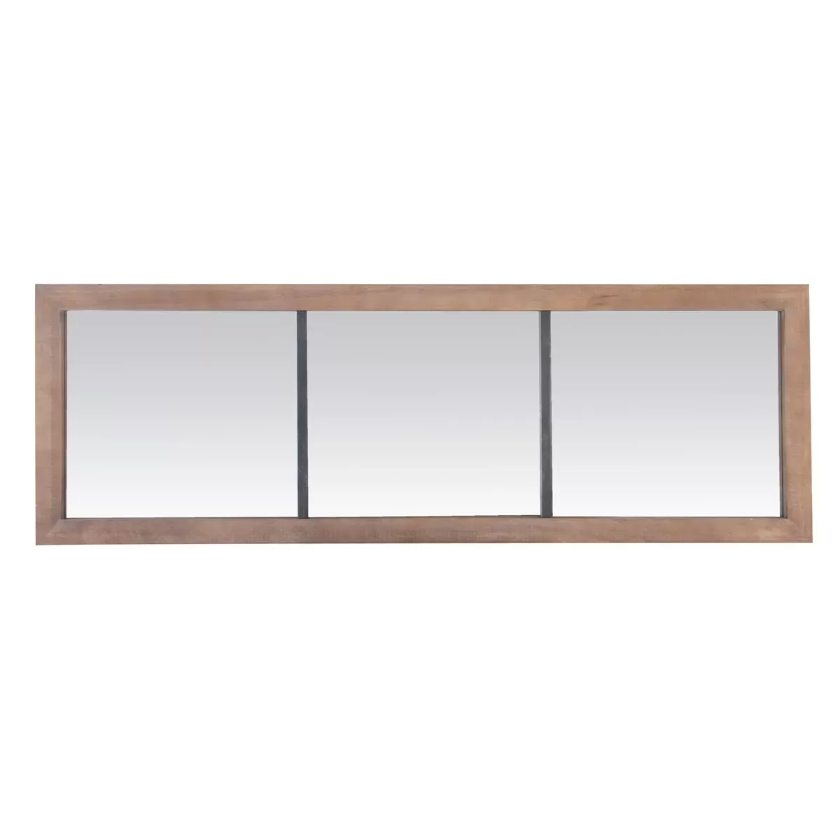 Miroir rectangulaire industriel métal et bois 50x150cm