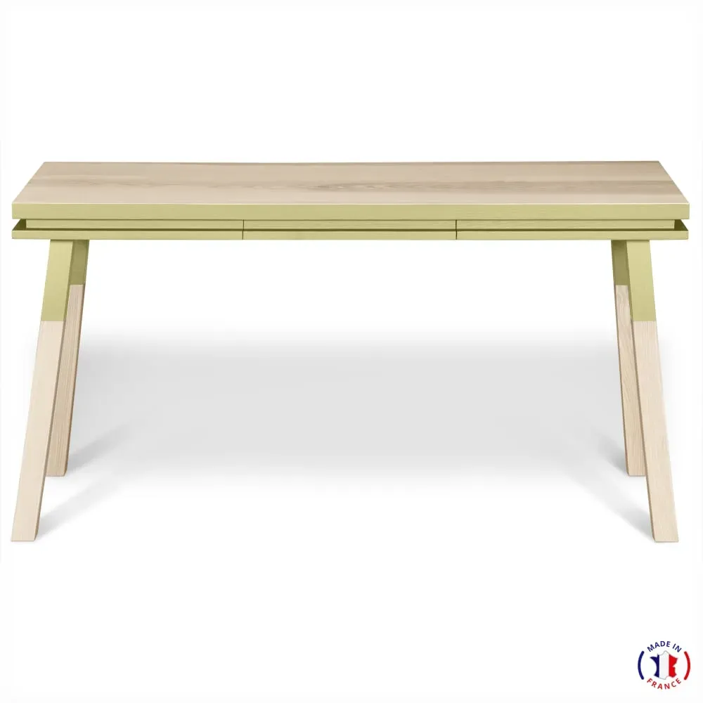 Bureau Console rectangulaire 140 cm, 100% frêne massif