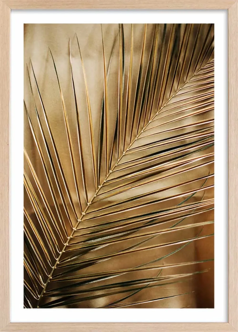 Affiche déco golden palm avec cadre 60x90 cm