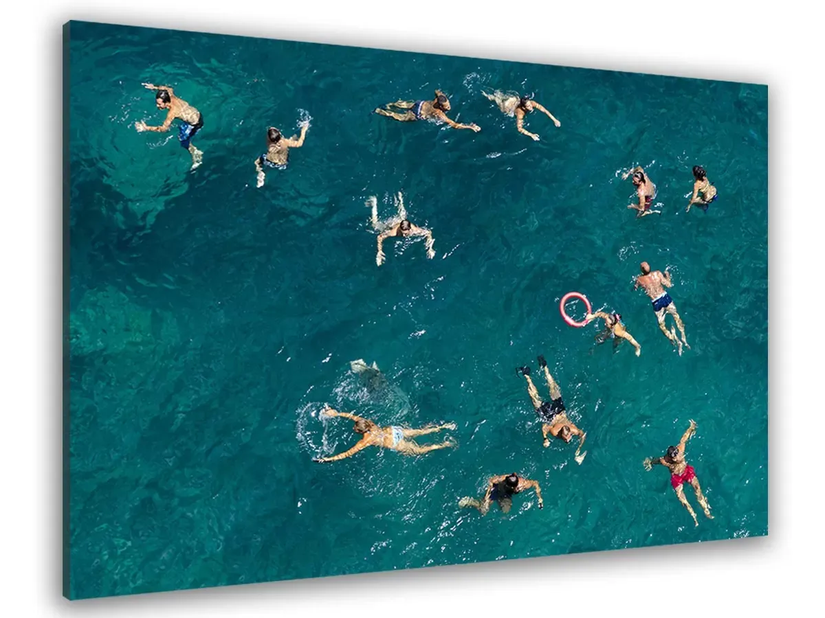 Tableau tous à l'eau! toile imprimée 120x80 cm