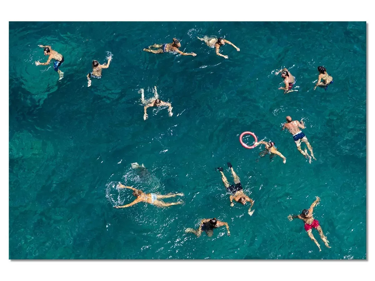 Tableau tous à l'eau! impression sur aluminium 120x80 cm