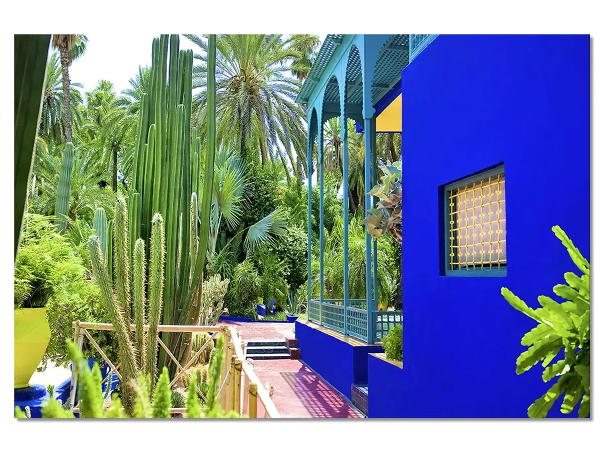 Tableau jardin majorelle impression sur aluminium 120x80 cm