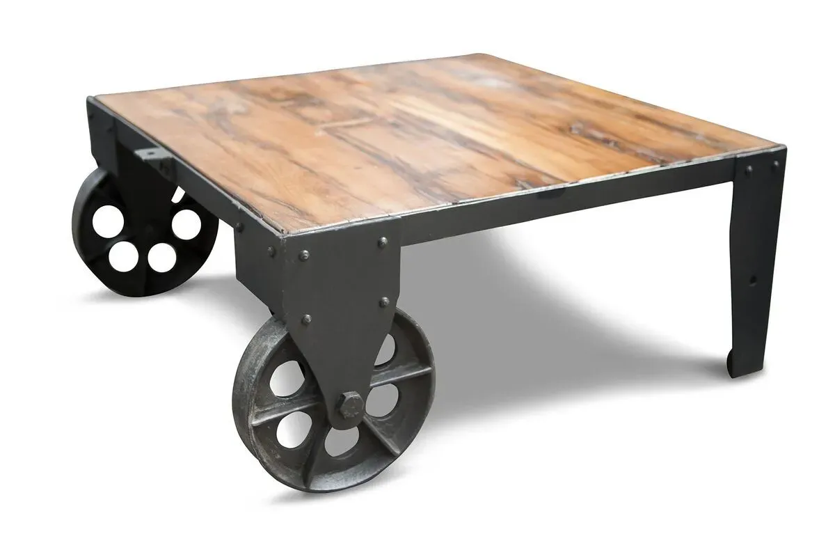 Table basse mobile en bois marron